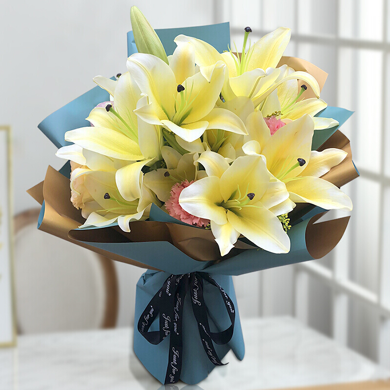 满味园鲜花速递同城配送重瓣百合生日花束妈妈老师长辈纪念日礼物广州
