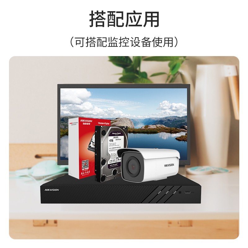 海康威视HIKVISION硬盘 西数WD监控硬盘 紫盘6TB 监控设备套装配件录像机专用监控硬盘 WD62PURX