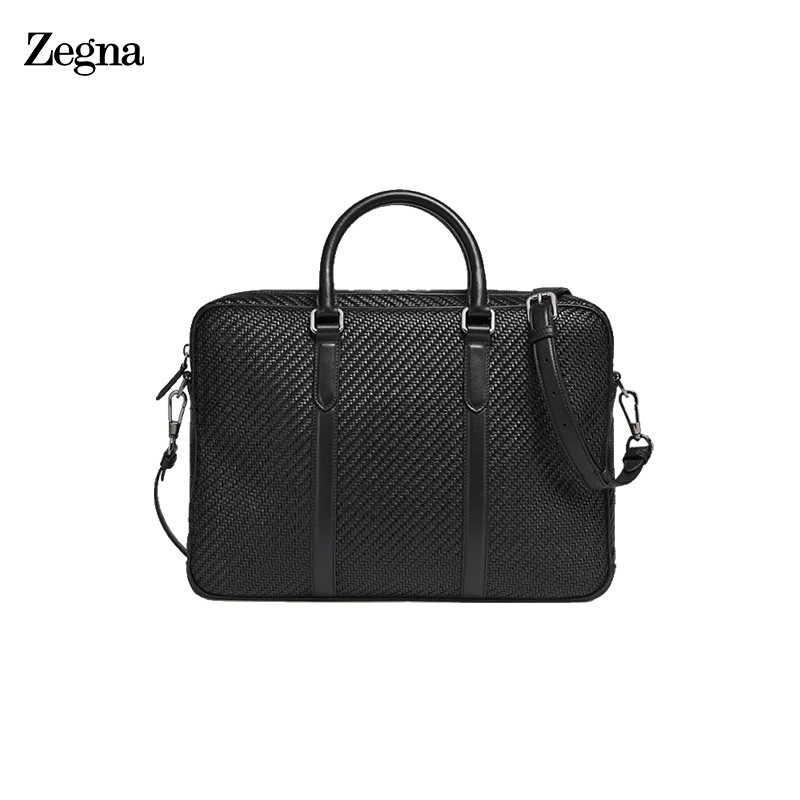 杰尼亚(zegna) 21秋冬 男士黑色小牛皮商务包手拿包 lhpta-c1782p-ner
