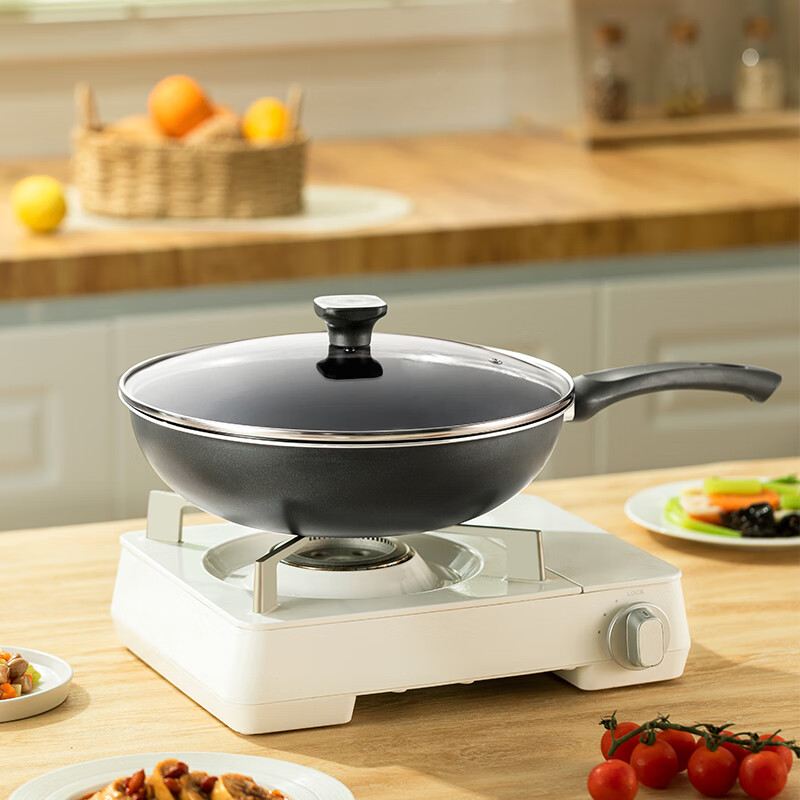 HAPPYCALL不粘煎炒锅平底锅家用多功能煎牛排煎蛋不粘锅电磁炉燃气通用28cm 深蓝色 28cm