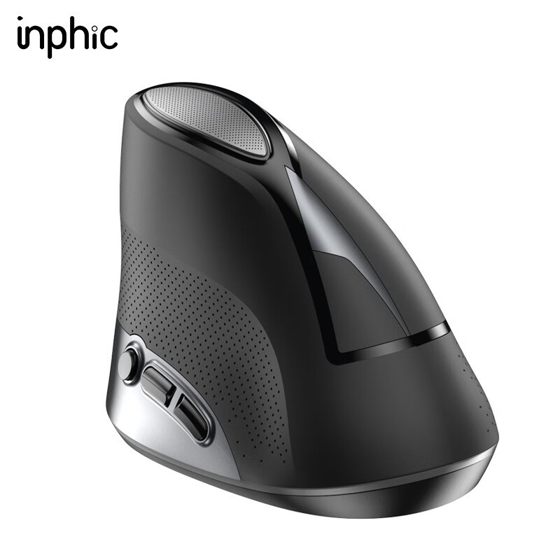 英菲克（INPHIC）M80垂直立式鼠标无线可充电办公人体工程学笔记本电脑家用 黑