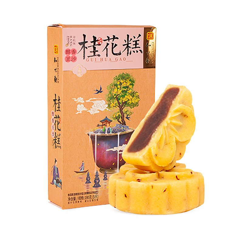 知味观 桂花糕 醇香豆沙味190g 中华老字号杭州手工特产传统糕点心