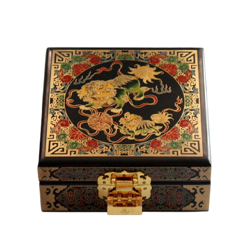 九彩(jiucai)平遥推光漆器首饰盒高档工艺品山西特产七夕情人节礼物送