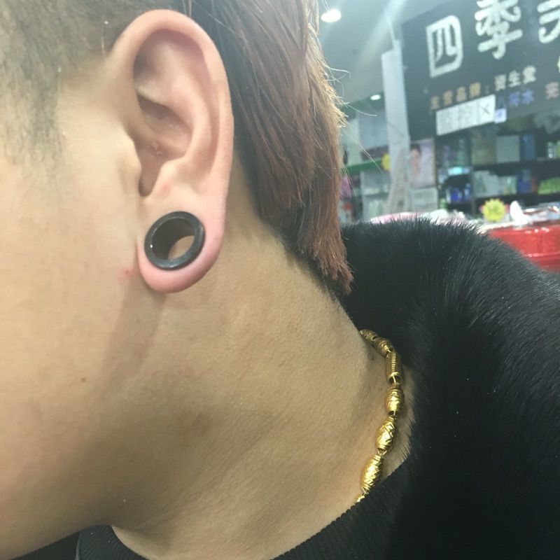 zhangu 滑轮钛钢耳扩耳洞撑大扩耳器 耳廓扩耳洞粗耳钉纹身师耳环