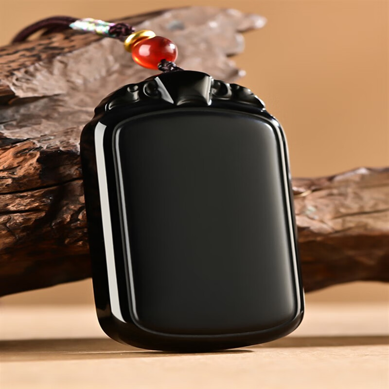 入古 新疆和田玉平安牌吊坠挂件 墨玉无事牌男女玉佩玉坠天然玉羊脂