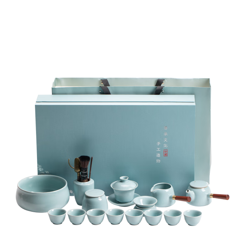 悟茗堂汝窯茶具套裝高檔茶具整套
