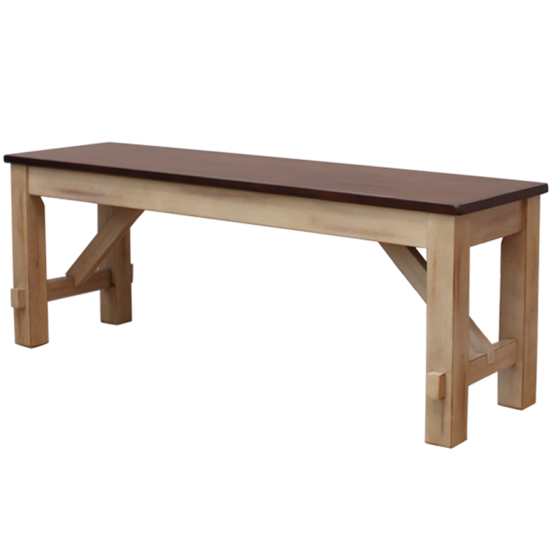 诺顿伯格实木长条凳长凳阳台小茶台茶桌卧室床尾凳换鞋凳美式餐凳餐椅木凳家用板凳 混搭色丨长度1.22米