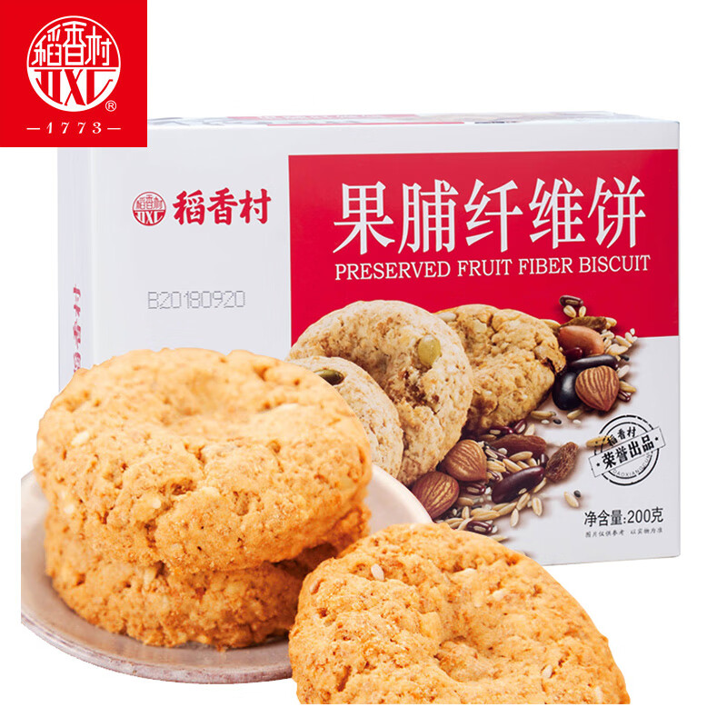 稻香村果脯纤维饼 休闲糕点茶点小吃零食 原味 200g *1盒