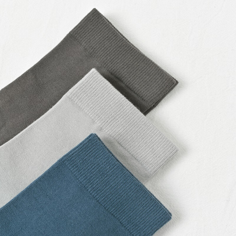 CK长袜子男士纯棉中筒吸汗透气运动商务休闲防臭弹力款式男袜子 W6CK 2黑+2墨蓝+2深灰 6双 均码 推荐40.5-44.5