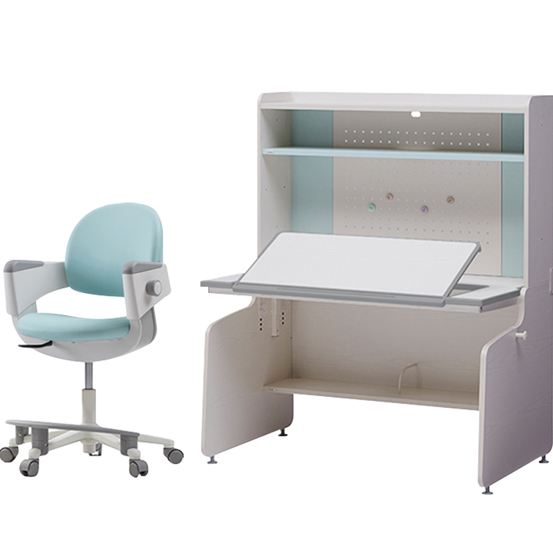 iloom原装进口儿童学习桌椅套装可升降写字台家用座椅书架中小学生孩子作业课桌书桌柜组合男女 矮款桌椅套装【下单备注颜色】