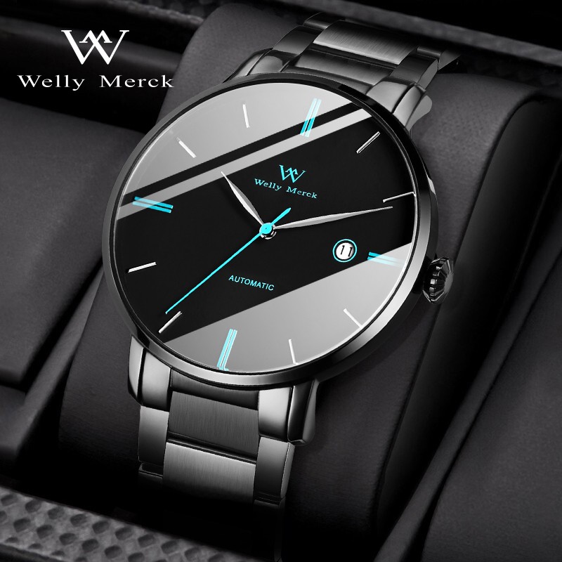 welly merck威利默克瑞士品牌手表男士简约手表机械表
