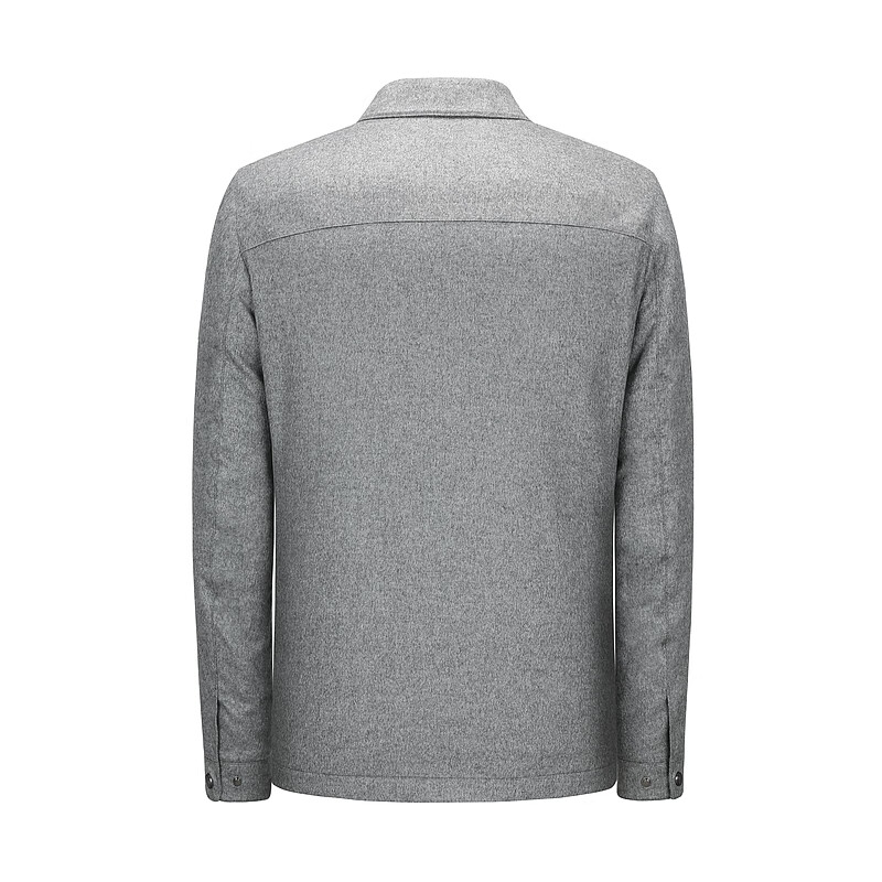 MAYOR男装 桑蚕丝山羊绒混纺灰色衬衫外套式白鹅绒羽绒服 灰色 170/92A