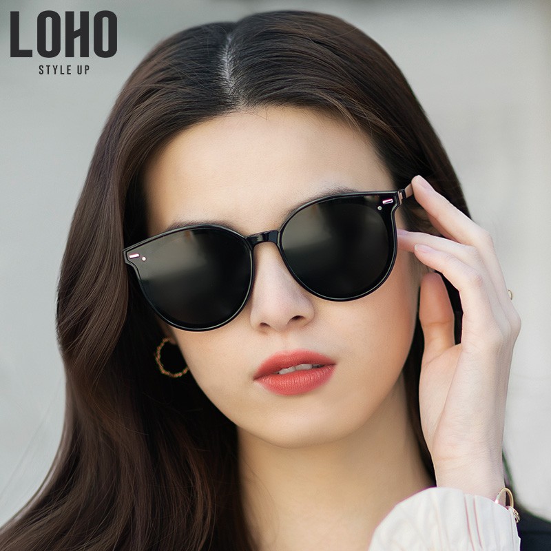 LOHO太阳镜男女情侣款墨镜时尚偏光镜开车驾驶镜 LH032602 黑色
