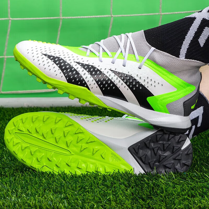 阿迪达斯（adidas）足球鞋男鞋夏季猎鹰Predator.1 TF碎钉鞋人草训练实战缓震运动鞋 GZ0009白绿 44