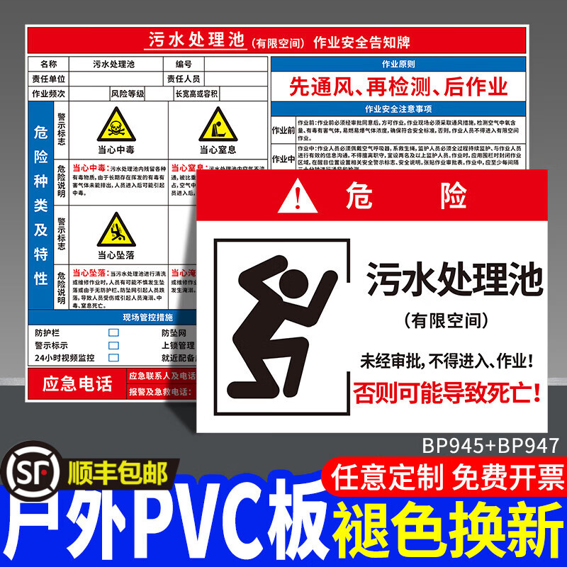 萧以墨污水处理池标识牌有限空间作业警示告知卡牌消防水池隔油池蓄