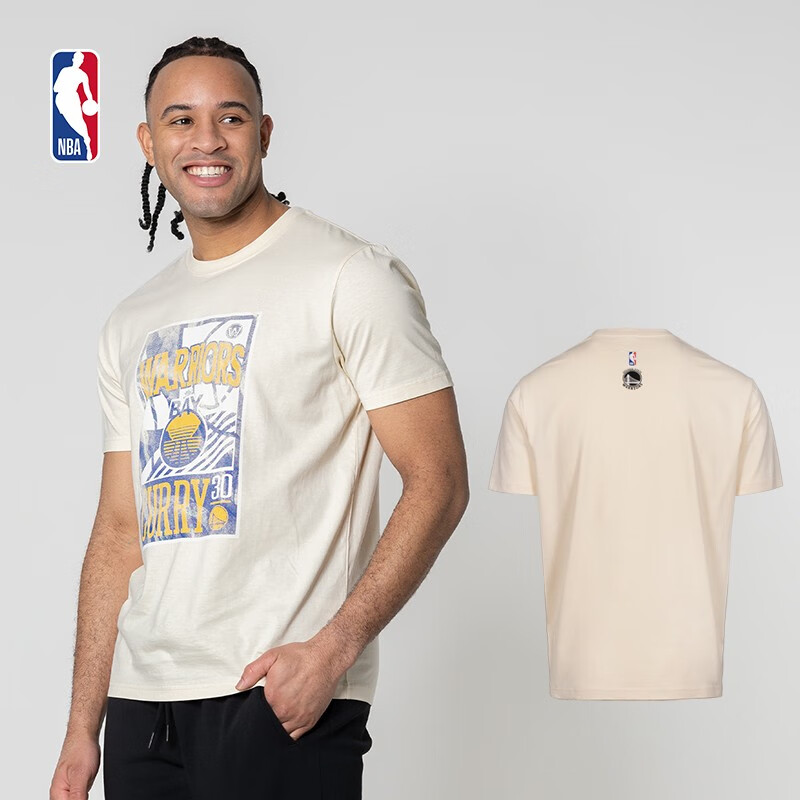 nba勇士队 库里 壁画系列 男子 运动休闲 舒适 圆领短袖t恤 腾讯体育