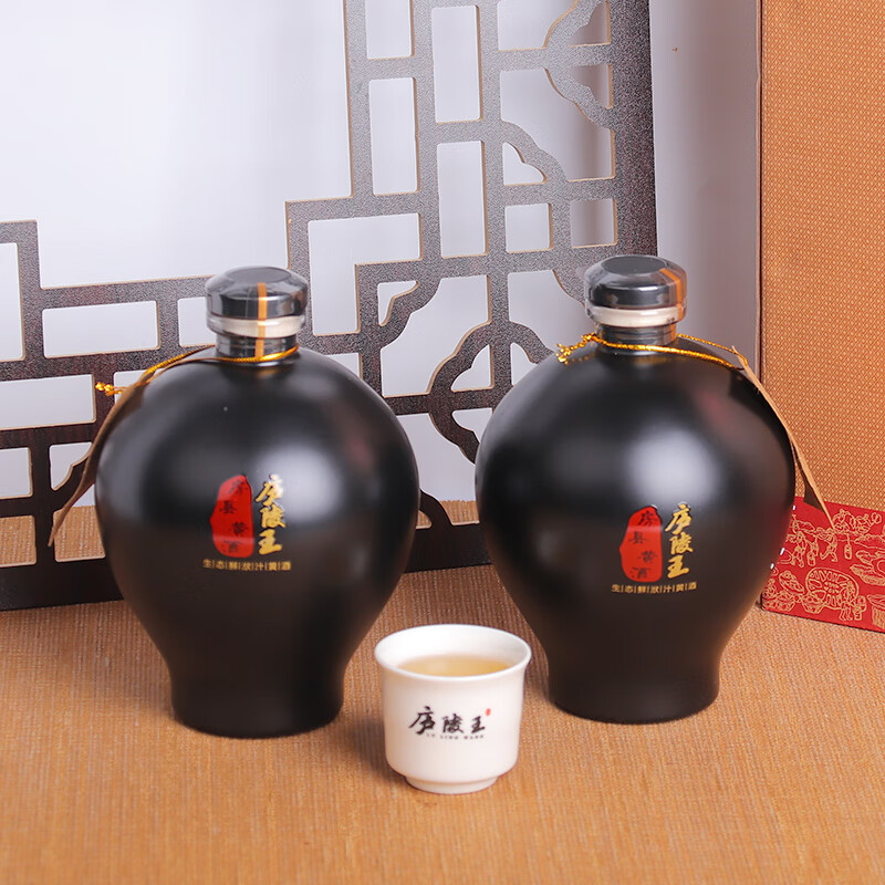 庐陵王 房县黄酒 洑汁甜型糯米酒工匠壹号坛装12度 4坛礼盒装湖北特产 500mL 4坛 礼盒装
