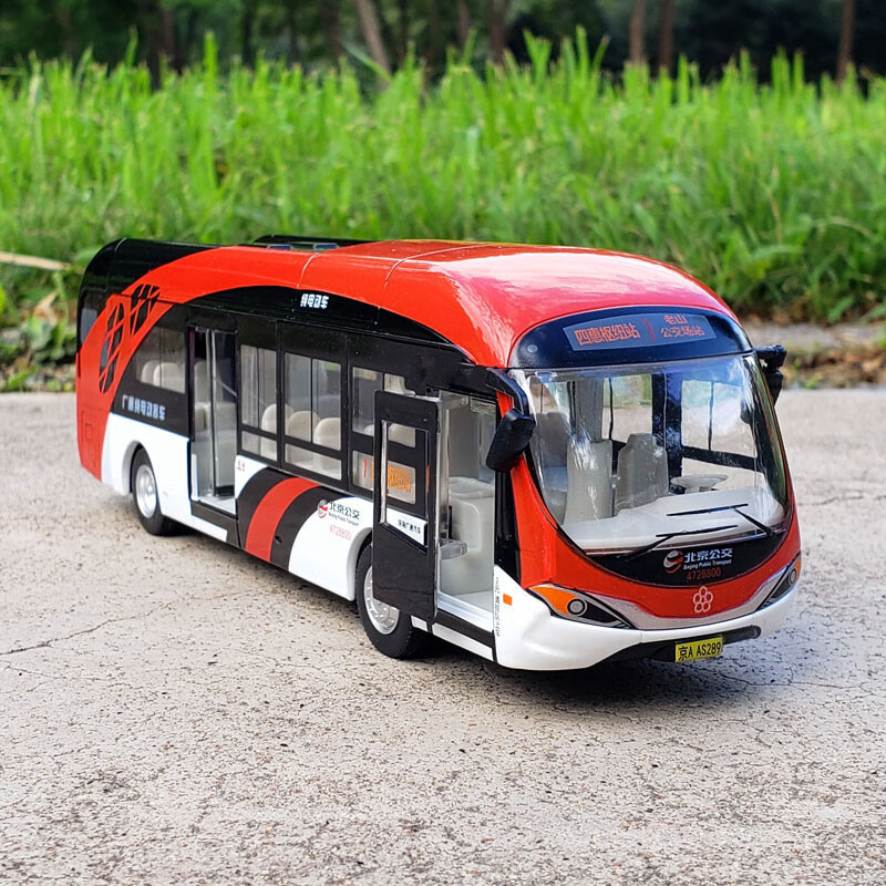 车玩具双层巴士校车合金车模声光回力开门仿真大巴男孩玩具车模成品