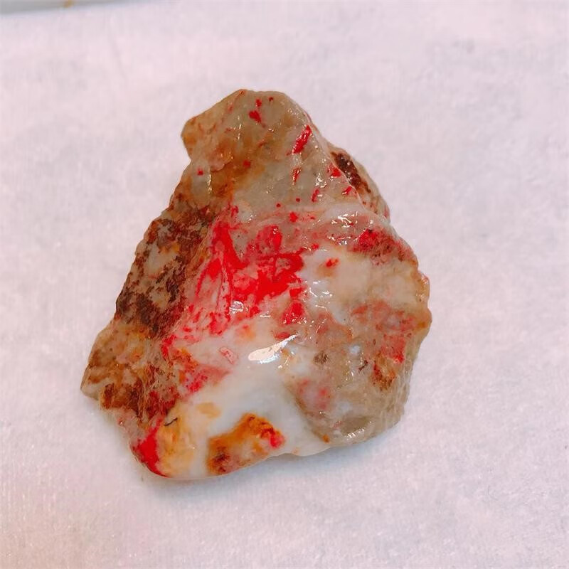 花乐集昌化鸡血石原石 天然老坑昌化鸡血石 豆青冻软钢底籽料原石 58