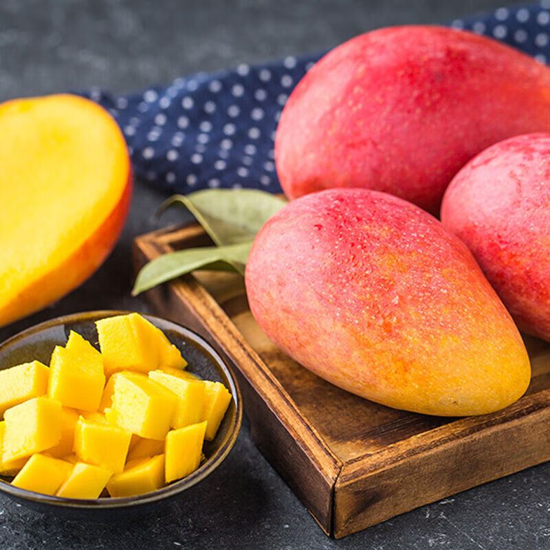 鲸咚亿农海南三亚贵妃芒果 新鲜水果芒果礼盒热带水果红金龙 带箱9.5-10斤大果【150-200克】净重9斤