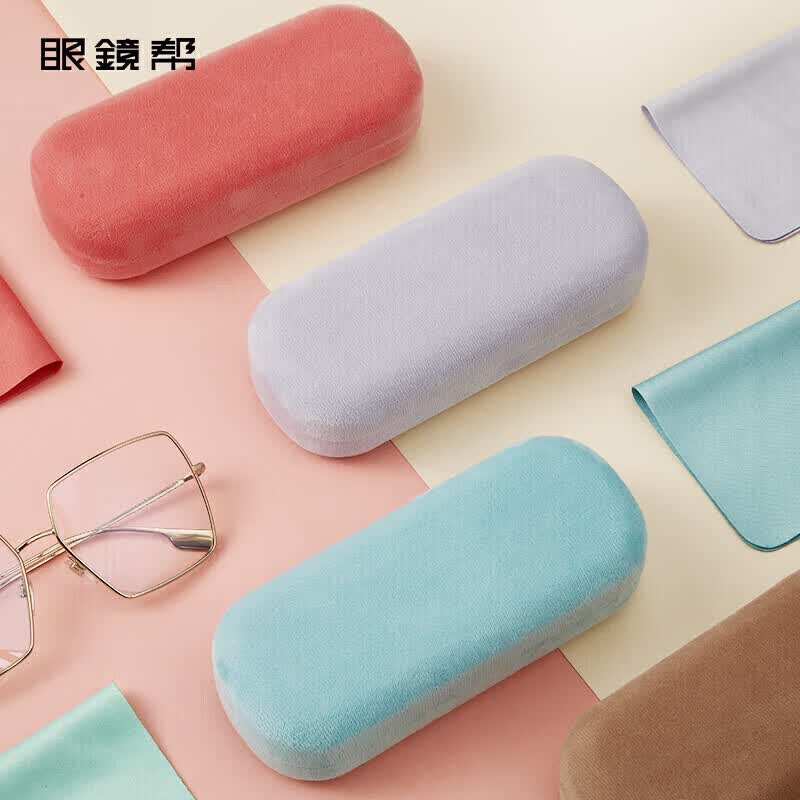 眼镜帮眼镜盒便携抗压ins日系男女式学生眼睛墨镜绒布收纳盒眼镜帮多彩镜盒 绒布邦迪蓝（带镜布） 属于什么档次？