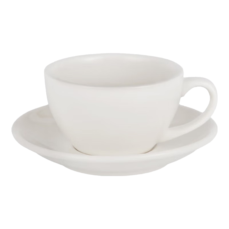 MHW-3BOMBER【胖東來爆款】轟炸機拿鐵杯咖啡杯意式拉花杯 簡約陶瓷杯碟280ml 【加厚杯口】拿鐵杯-米白色280ML