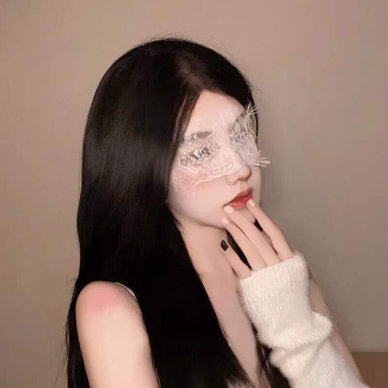 纯欲性感眼罩性感蕾丝眼罩禁欲系面纱遮脸氛围感蒙眼拍照神器 白色