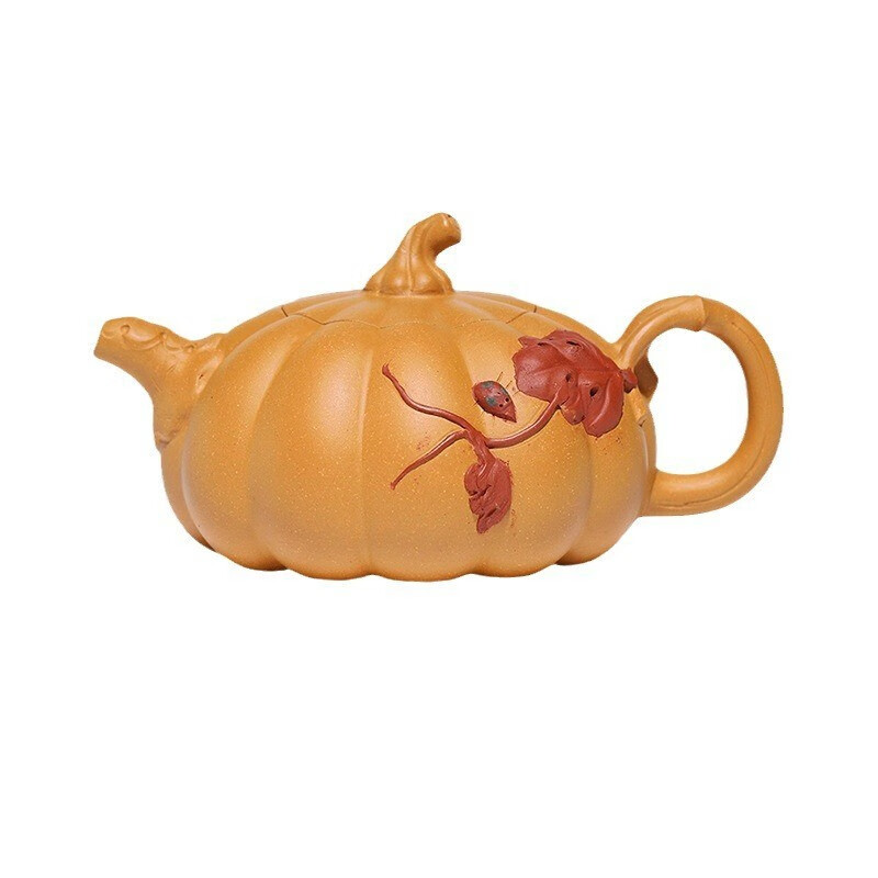 PJ工厂直发原矿黄金段泥手工南瓜壶宜兴紫砂壶茶具家用泡茶紫砂茶 壶黄金段泥