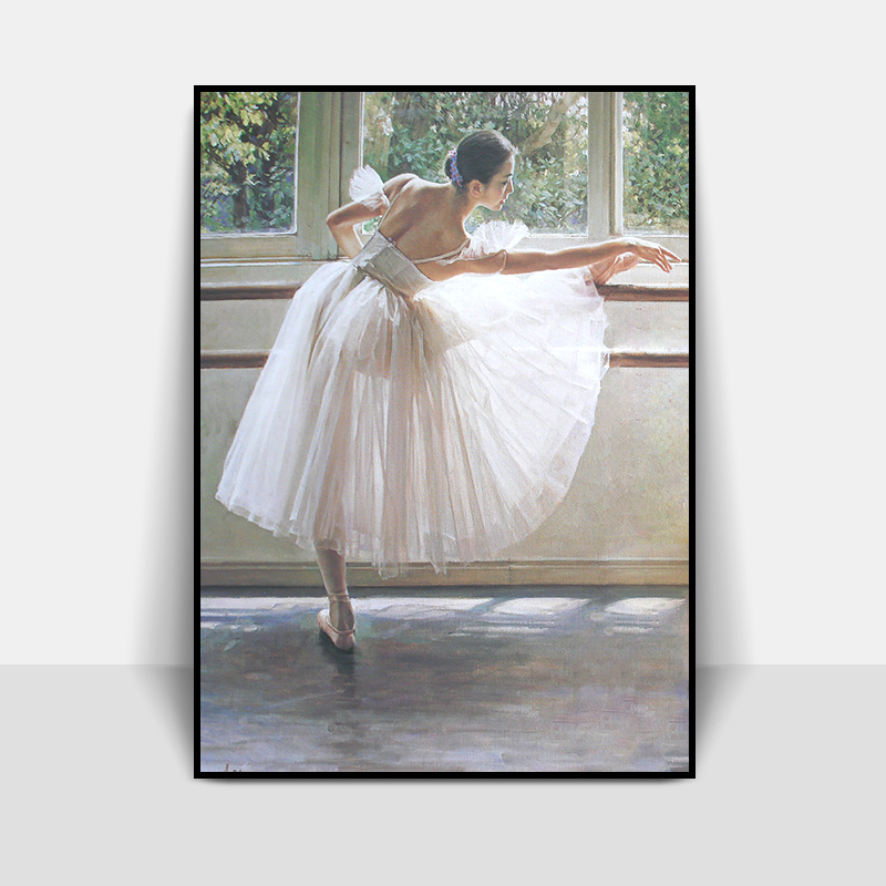舞蹈房挂画芭蕾舞女孩油画装饰画舞蹈教室美女人物舞者艺术墙壁画 a款