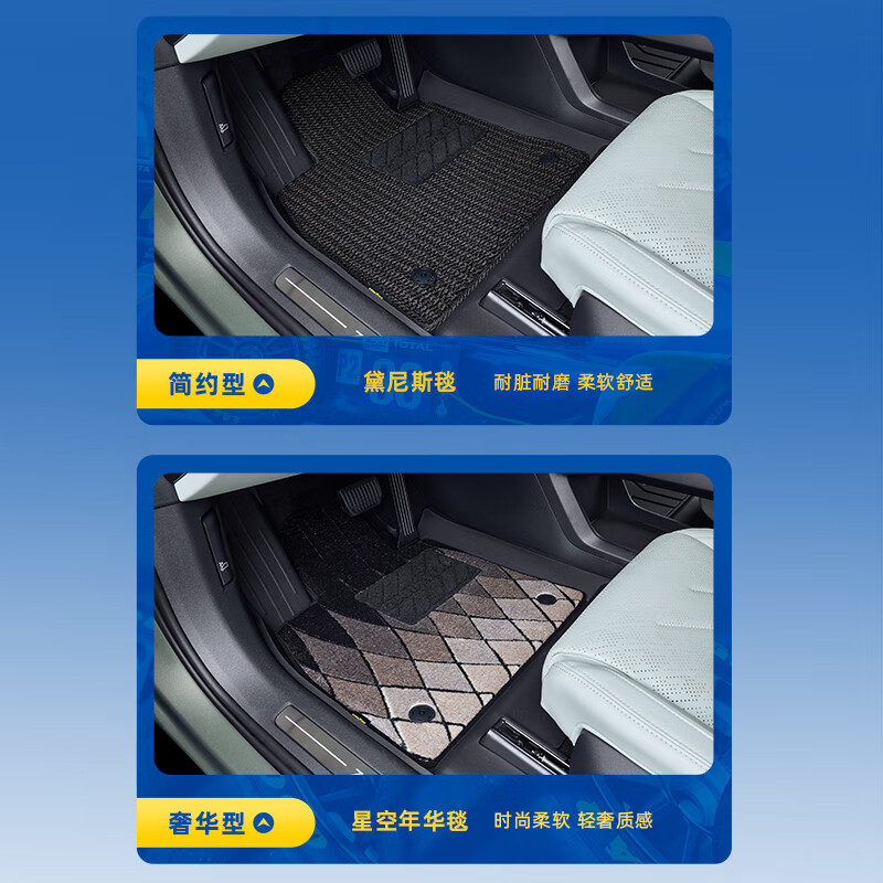 固特异(Goodyear)适用于极氪7x脚垫(带电动沙发)zeekr高边tpe脚垫+黛尼斯毯