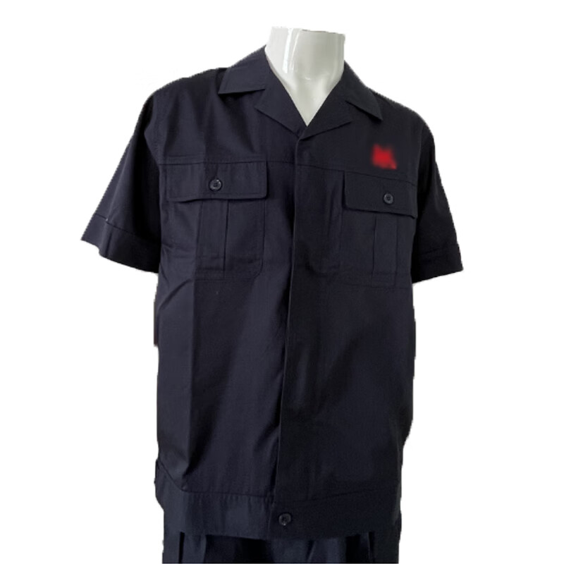 藏青色短袖工作服工装  1套 如图 5xl