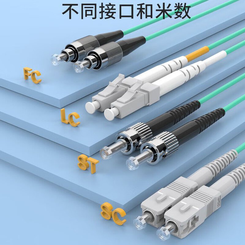 汉维电信级10G/40G/100G多模万兆SC/LC/FC/ST光纤跳线OM3/OM4光纤线跳纤双芯尾纤方头小方头圆头挂口 LC-LC多模万兆【OM4】 3米