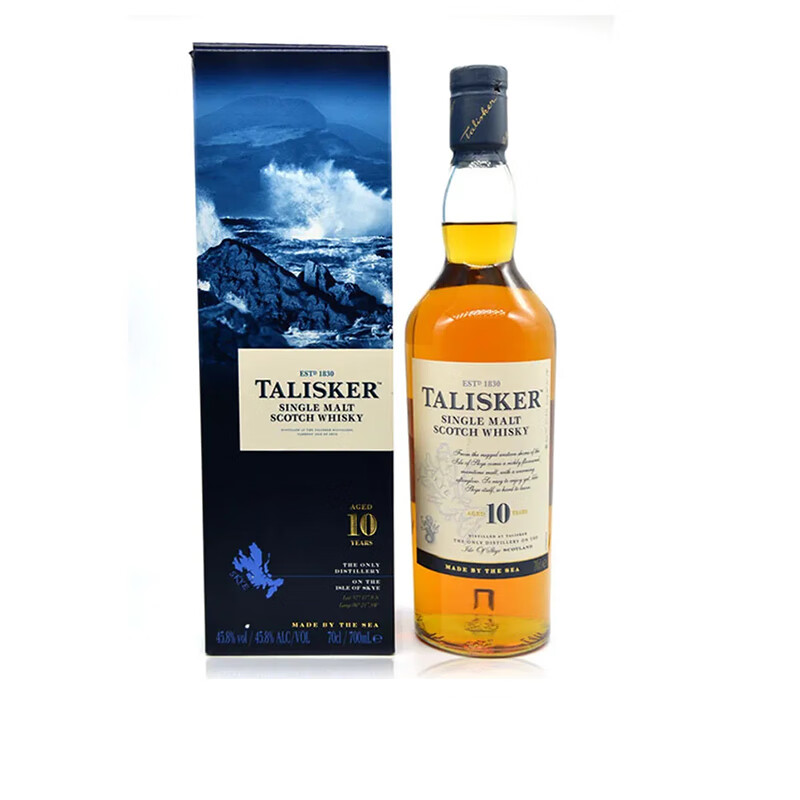 泰斯卡进口洋酒旧版Talisker泰斯卡10年单一麦芽 苏格兰威士忌700/45.8 旧版国行Talisker泰斯卡10年