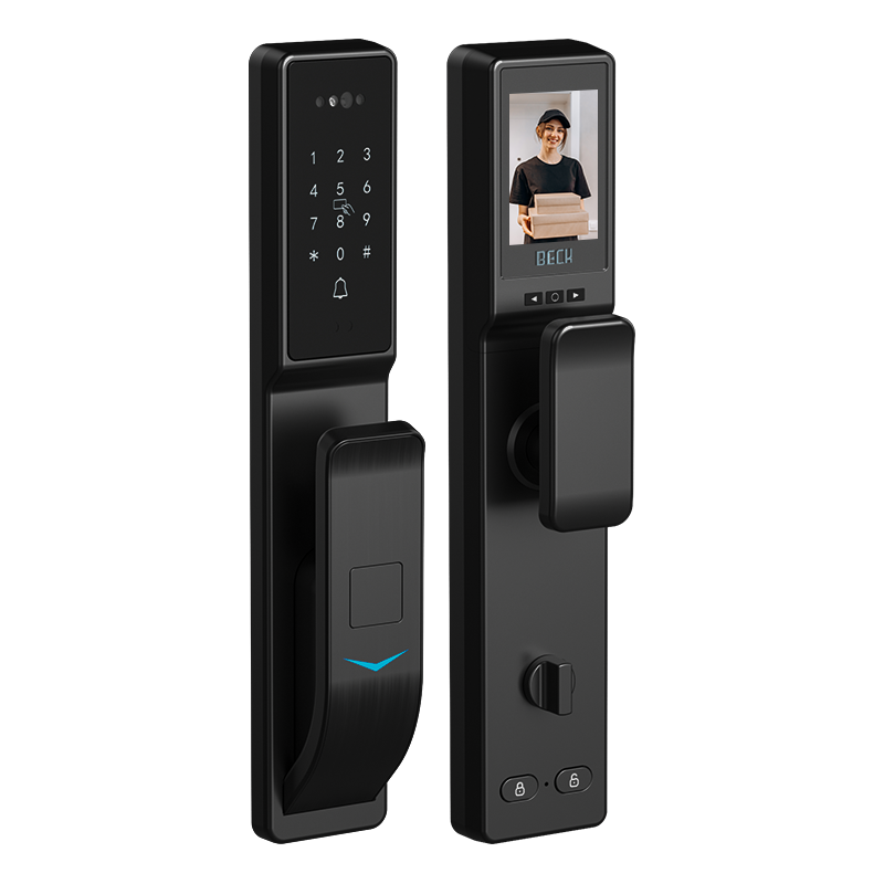 beck指纹锁智能门锁密码锁人脸识别开锁大屏可视猫眼视频通话对讲v6p