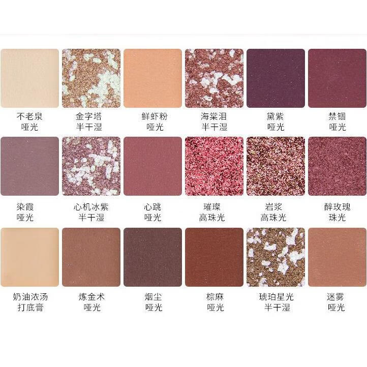 玫瑰眼影盘网红ins超火美妆灰姑娘哑光珠光18色眼影学生 1#赤紫烟熏
