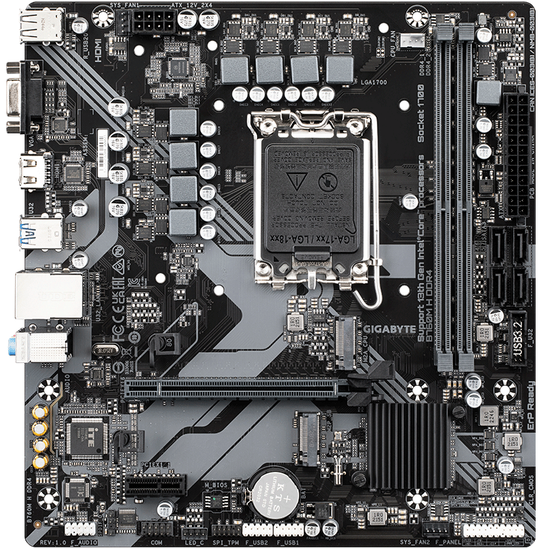 技嘉（GIGABYTE）B760M H DDR4 支持CPU 13600KF 12600KF Intel LGA 1700