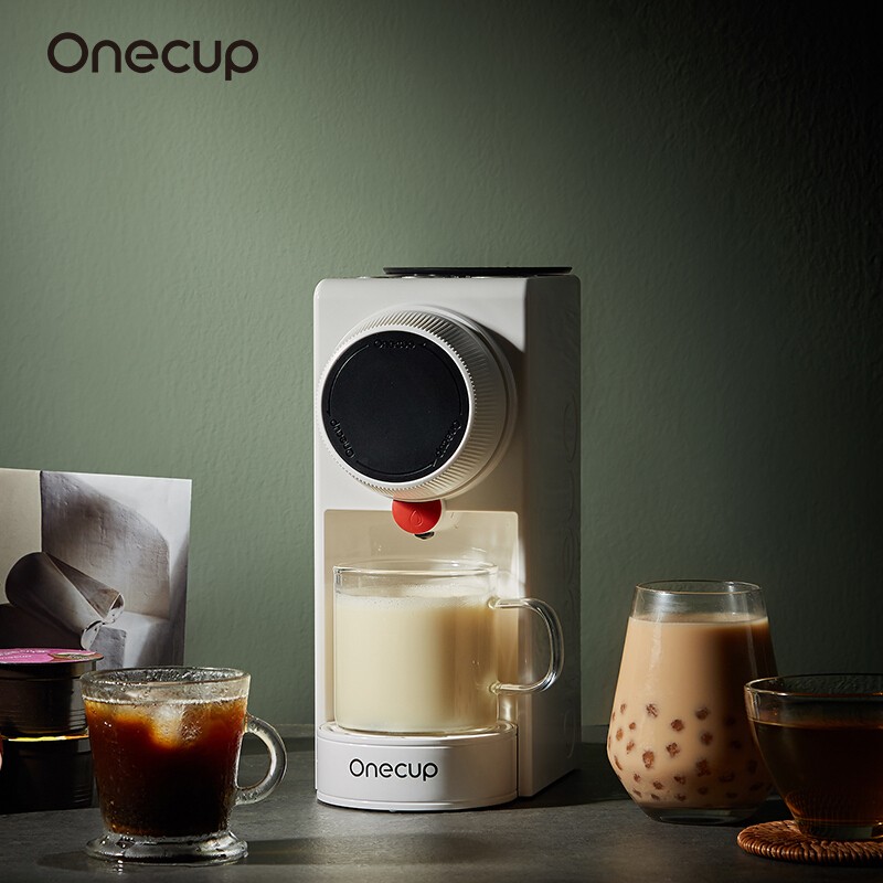 Onecup胶囊咖啡机豆浆机奶茶机家用办公室MiniOneKD03-Y1G 白色