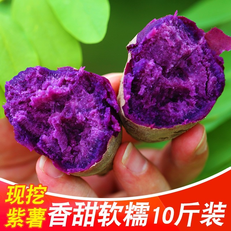 甘果有约 紫薯紫罗兰番薯蜜薯软糯香甜新鲜蔬菜 红薯 紫薯沙地种植 3斤中小果