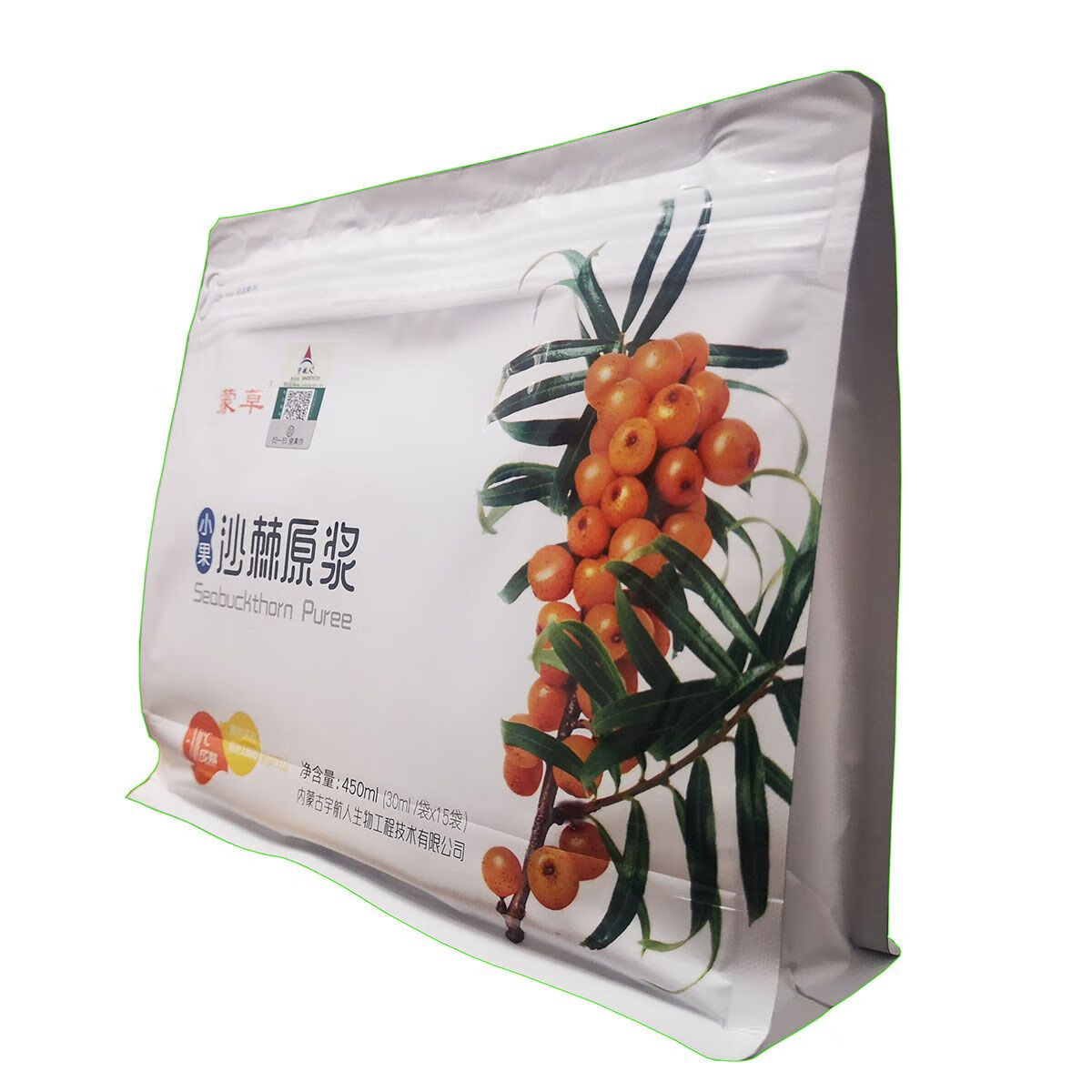 蒙草小果沙棘原浆内蒙鲜果生榨宇航人沙棘原浆袋装 沙棘原浆【30ml*15