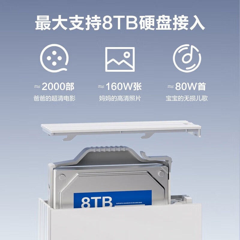 萤石录像机R5C存储nas个人家庭私有网盘 视频存储网络存储 一键分享大容量存储 远程访问智能备份 R5C萤石录像机 官方标配
