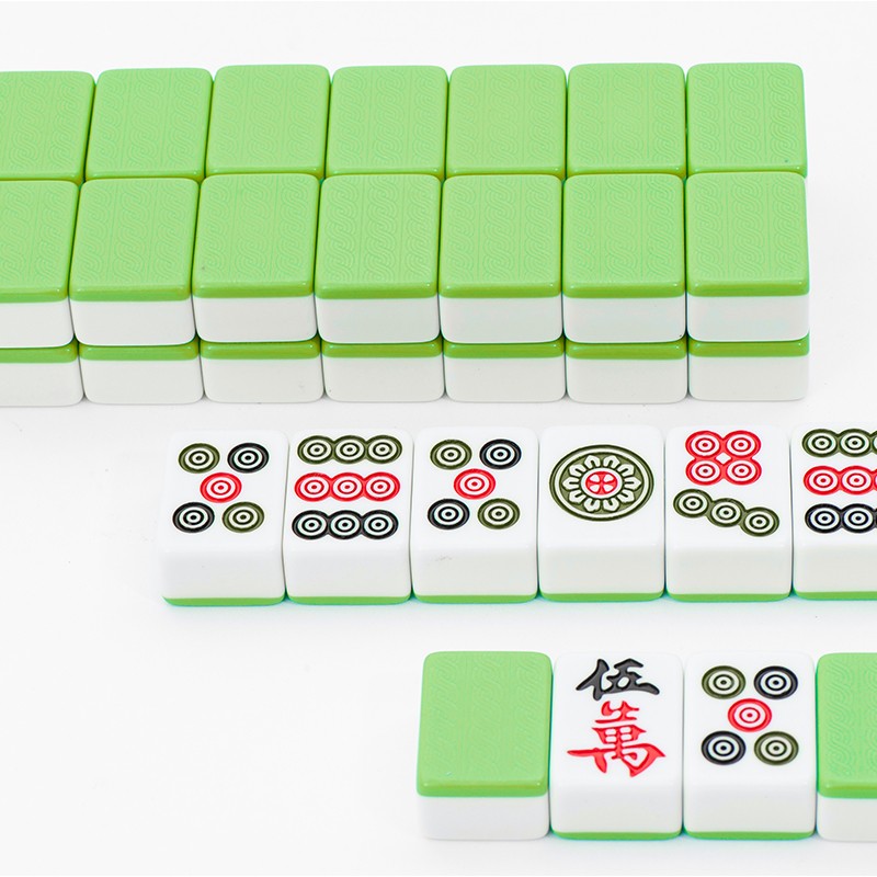 亚丽麻将牌 精品中国结一等品 手搓麻将牌40mm墨绿色