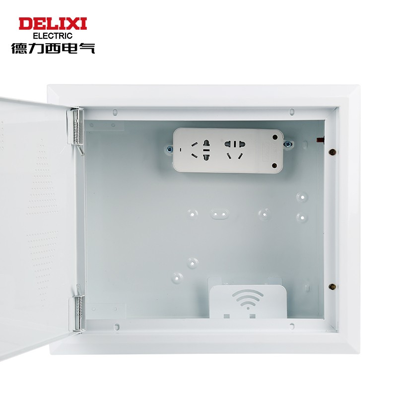 德力西电气 DELIXI ELECTRIC 家用暗装弱电箱多媒体信息箱集线箱CDEN1X 光纤箱 小箱空箱  金属面板