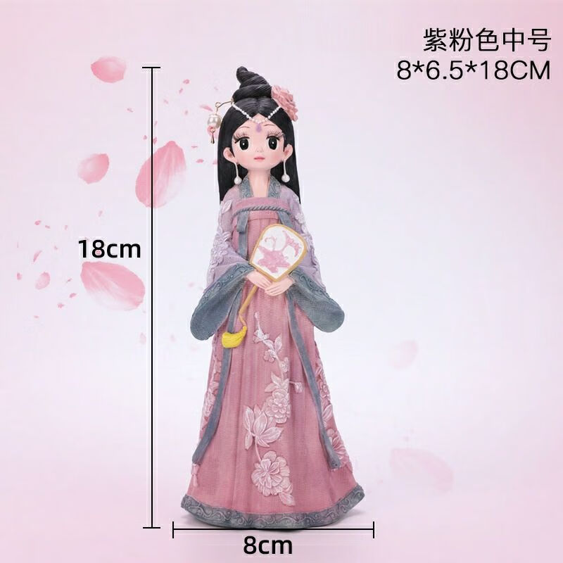 友家语青花瓷人偶手办唐朝仕女摆件生日礼物桌面房间装饰品陶瓷娃娃