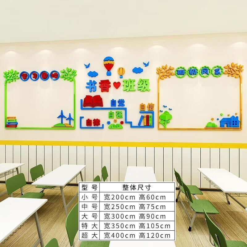 溥畔班级文化墙建设小学教室布置学习园地作品展示3d立体墙贴装饰