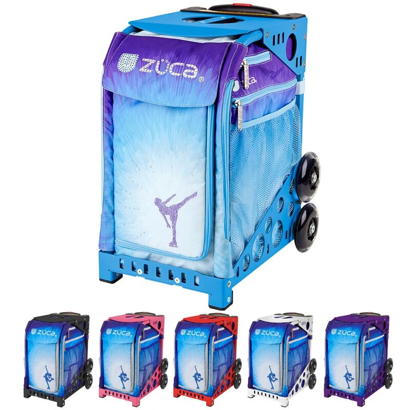 美国ZUCA滑冰鞋包 Hello Kitty手拎包滑冰可以坐拉杆轮滑鞋拉杆箱冰上运动花样滑冰花样滑冰 轮滑梦 运动行李箱支架  白色