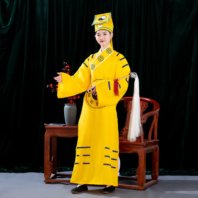 八卦道士服 道士服装男道袍用品女帽子全套法坛茅山道场法事法衣高功