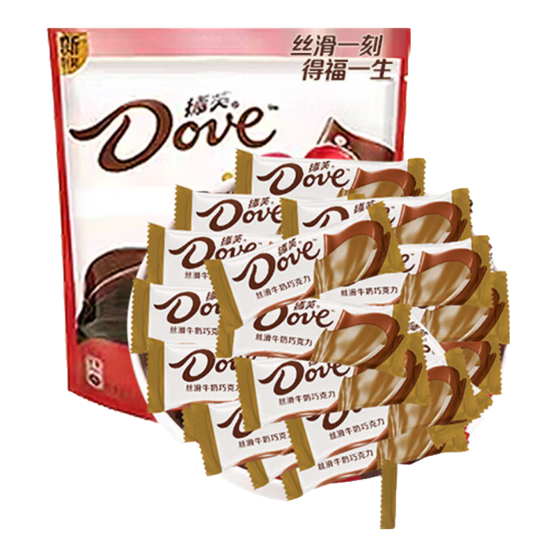 德芙（Dove）絲滑牛奶巧克力 6克散裝450g 婚慶喜糖 伴手禮 休閑零食 生日禮物