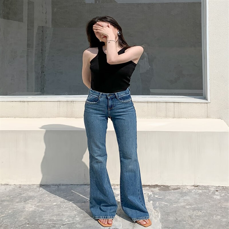 高腰显瘦微喇裤时尚百搭复古拖地裤长裤子 常规款 适合165以下身高 24