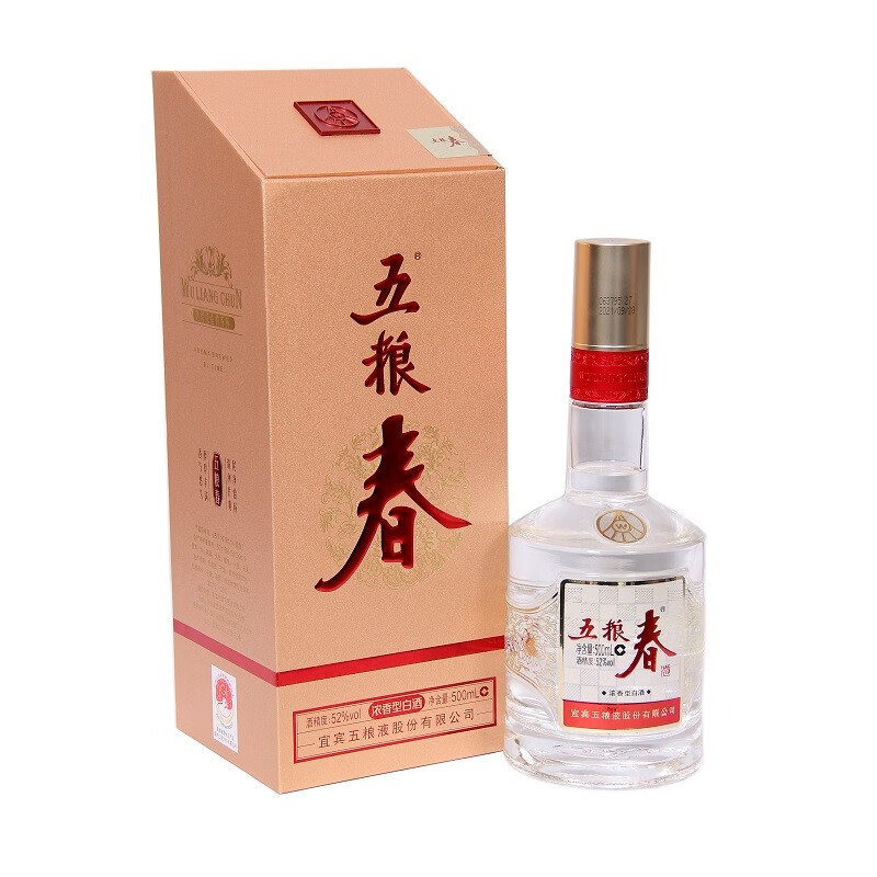 五粮液 五粮春 浓香型白酒 高度粮食酒 五粮春第二代52度500ml*1瓶单