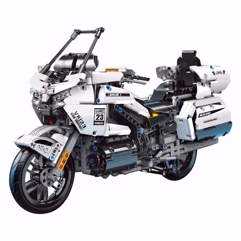 宇星模王儿童积木玩具拼装积木城市摩托车模型男孩玩具礼物摩托车系列GL摩托车23001